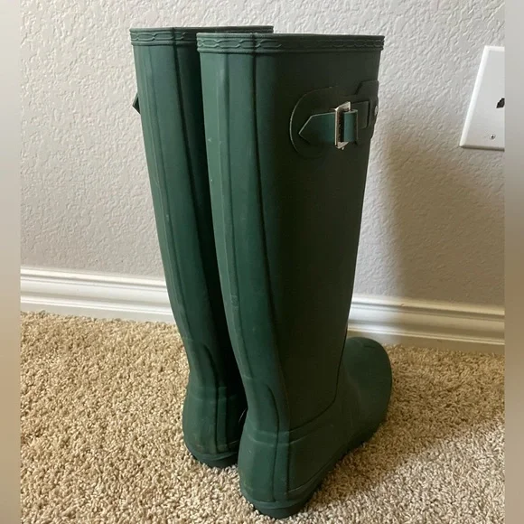 Hunter Green Tall Rain Boots - Picture 4 of 5